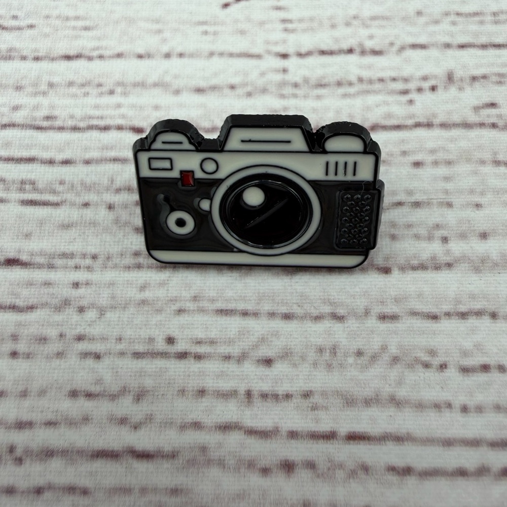 Retro Black and White Camera Pin